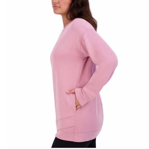 Sage bottom crossover hem pullover tunic/sweatshirt - Picture 5 of 12